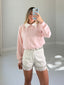 TheMellieShop Tops Pink Collared Sweater