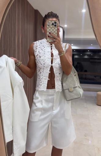 TheMellieShop Tops White Napoleon Top