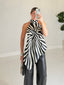 TheMellieShop Tops Zebra Halter Top