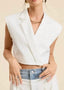 TheMellieShop Vest White Cropped Vest