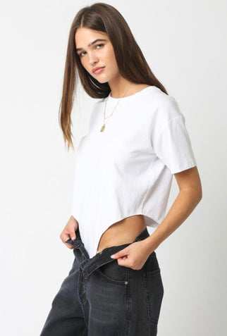 TheMellieShop White Cut-Out Bodysuit